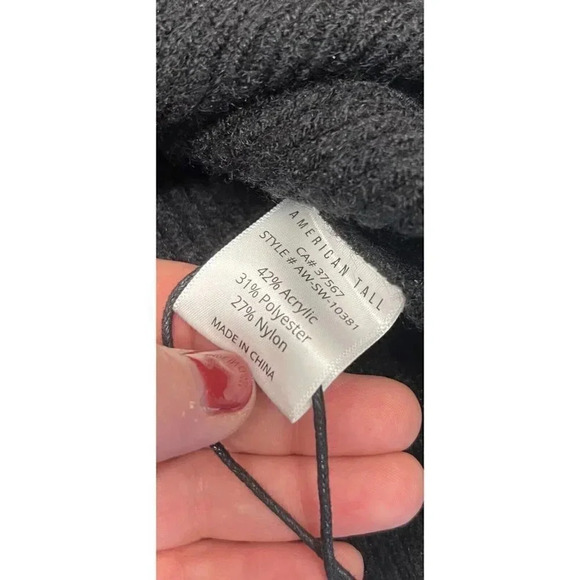 AMERICAN TALL MENS SIZE 2XL BLACK MOCK BUTTON NECK SWEATER NWT - Picture 10 of 12